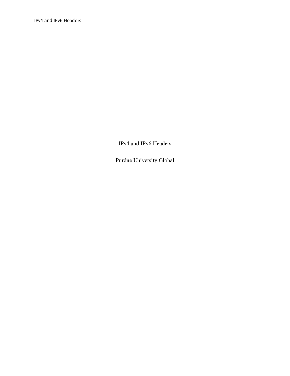 Preview image for IT283  Unit 2 Assignement.docx    IPv4 and IPv6 Headers  Purdue University Global     Par